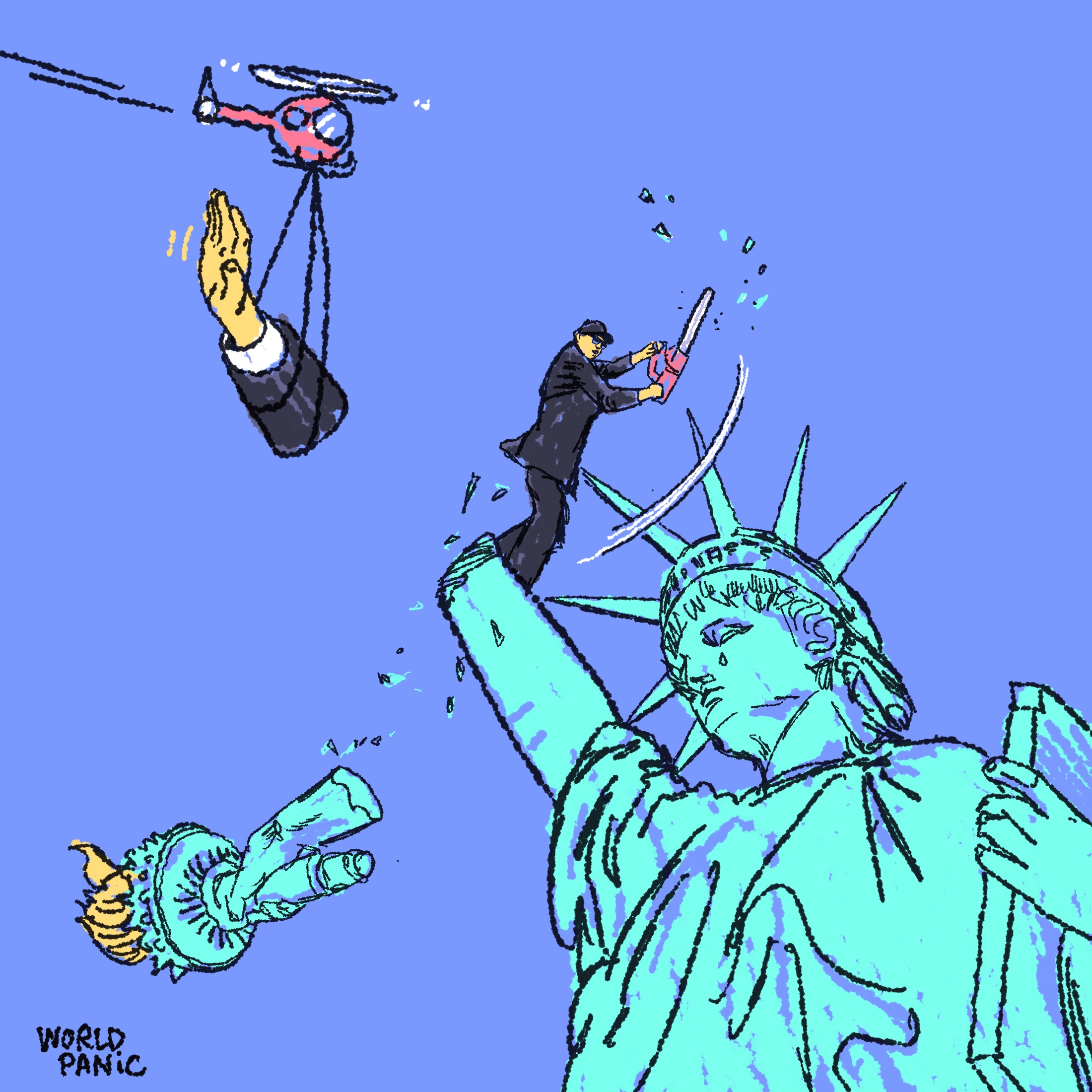 Estatua del Liberticidad - World Panic